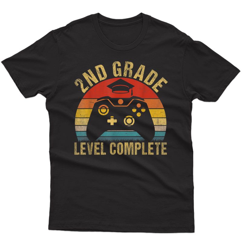2nd Grade Level Complete Video Gamer Graduation Gift T-shirt
