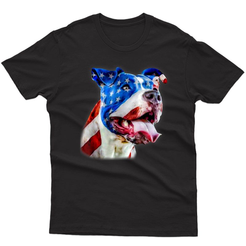 American Pit Bull Terrier Usa Flag Patriotic Dog Gift T-shirt