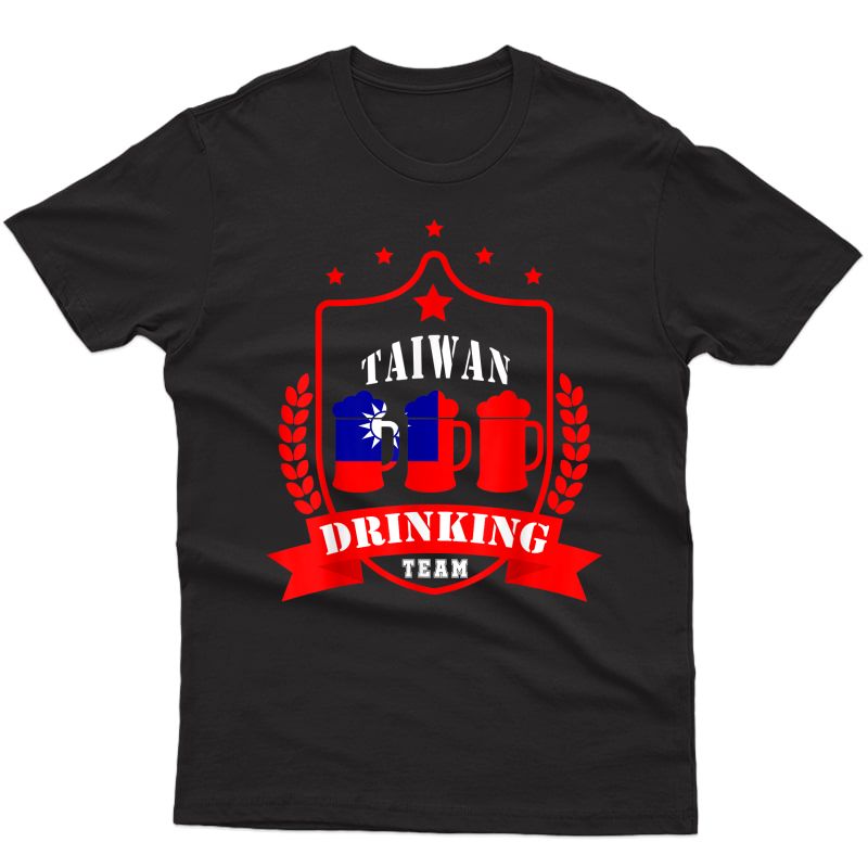 Beer Taiwan Drinking Team Casual Taiwan Flag T-shirt