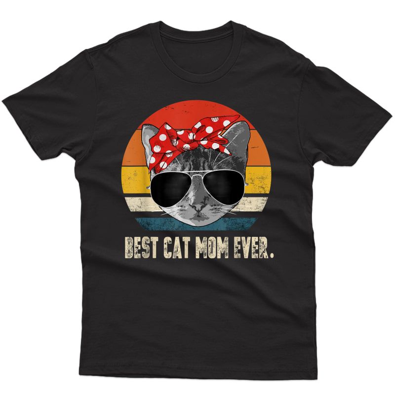 Best Cat Mom Ever Vintage Retro Cat Mommy Cat Mother T-shirt