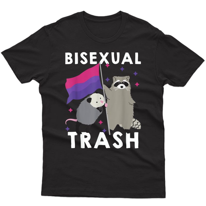 Bisexual Trash Shirt Gay Pride Rainbow Lgbt Raccoon Possum T-shirt