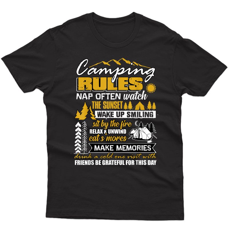 Camping Rules Nap Often T Shirt, Gift For Camper T Shirt
