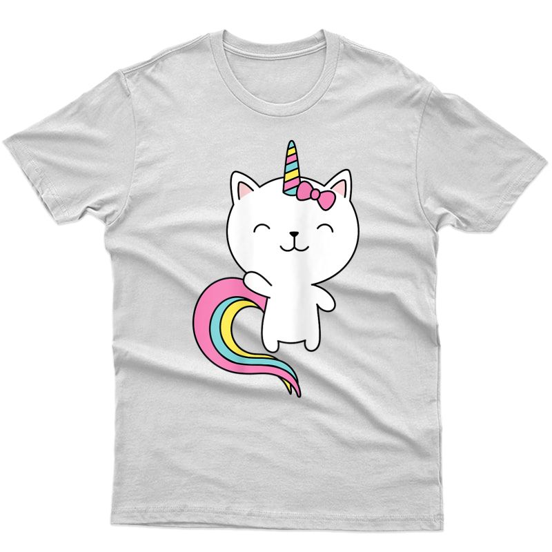 Caticorn T-shirt Cute Cat Unicorn Horn Rainbow Pastel Colors T-shirt