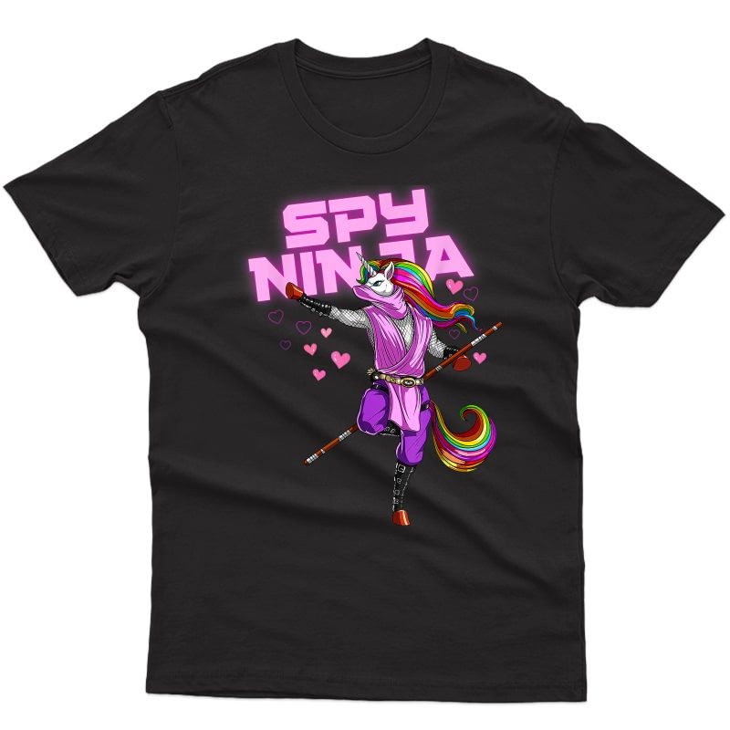 Cool Spy Gaming Ninjas Gamer Unicorn Ninja Boy Girl Day T-shirt