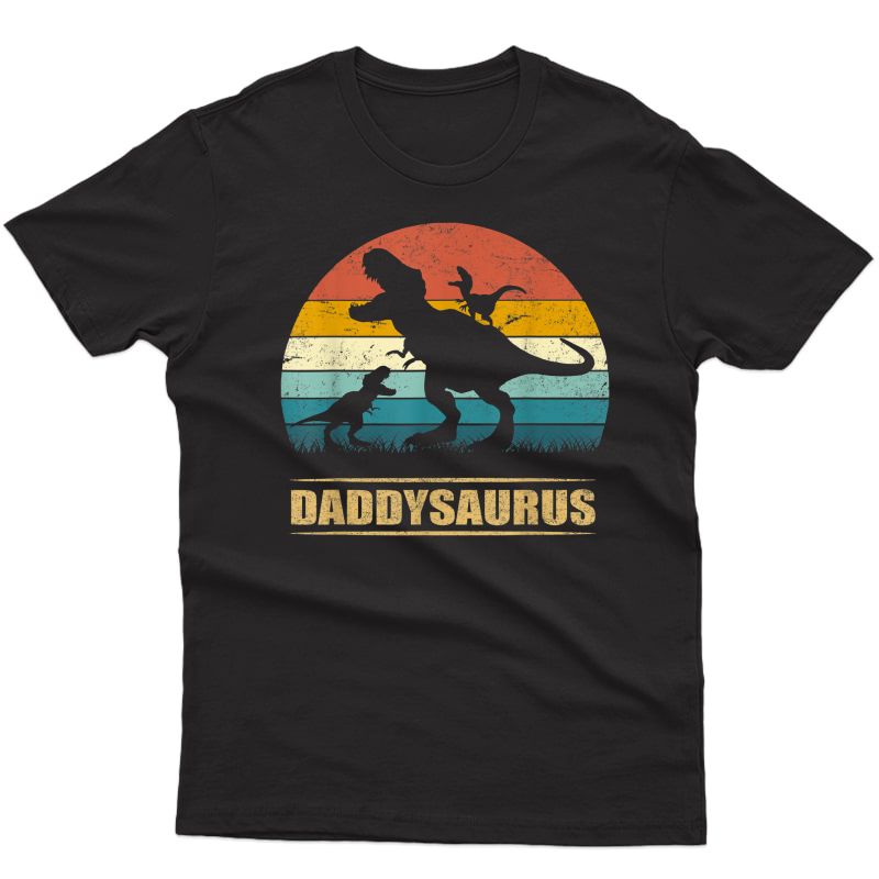 Daddy Dinosaur Daddysaurus 2 Two Gift Tee For Dad T-shirt