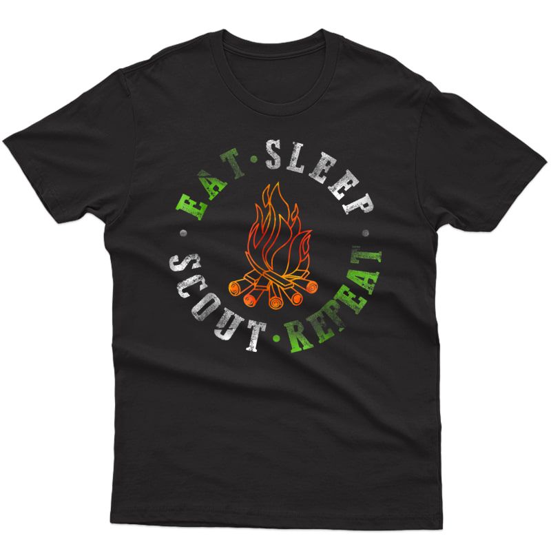 Eat Sleep Scout Repeat Camping T-shirt Scouting Lover Tee