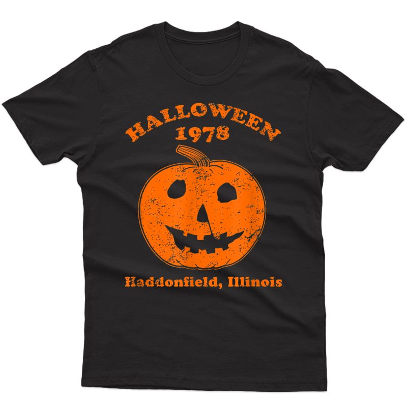 Halloween 1978 Holiday Spooky Gift Myers Pumpkin Haddonfield T-shirt