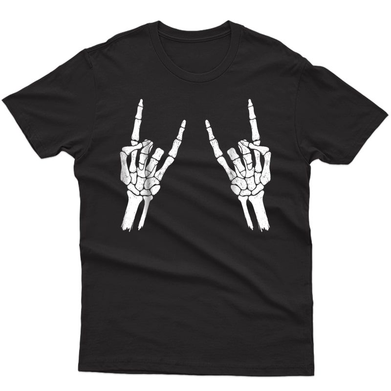 Halloween Skeleton Rocker Graphic T-shirt