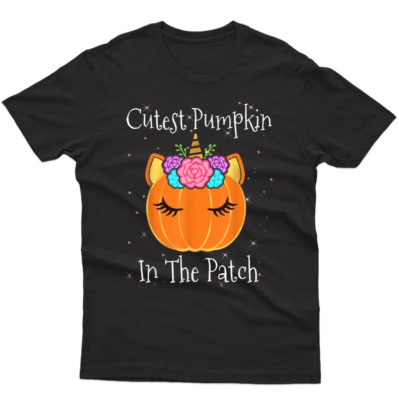 Halloween Unicorn Cutest Pumpkin In The Patch Girls T-shirt