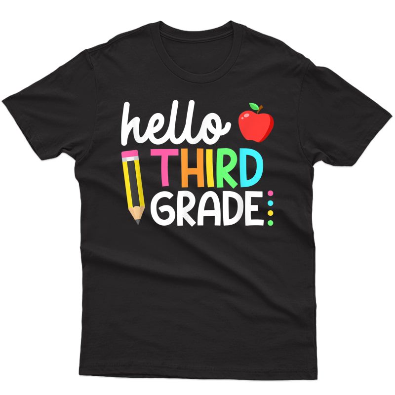 Hello Third Grade Team 3rd Grade Back To School Tea T-shirt