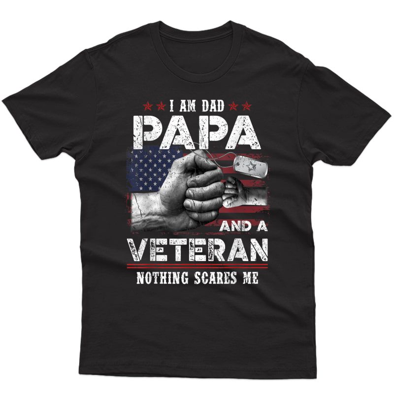 I'm A Dad Papa And A Veteran Nothing Scares Me T-shirt