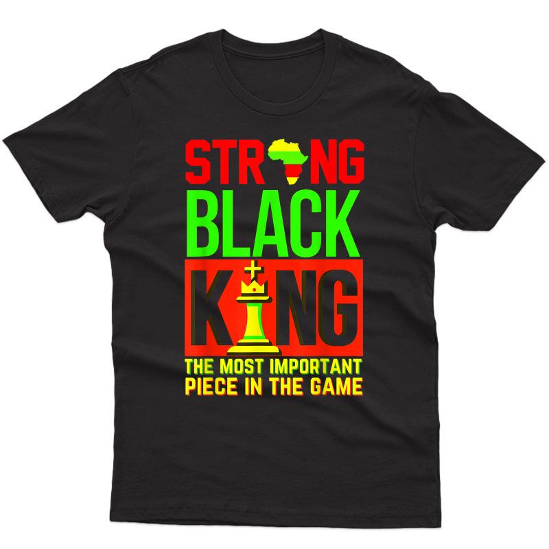  Dad Strong Black King Chess Boy Fathers Funny T-shirt