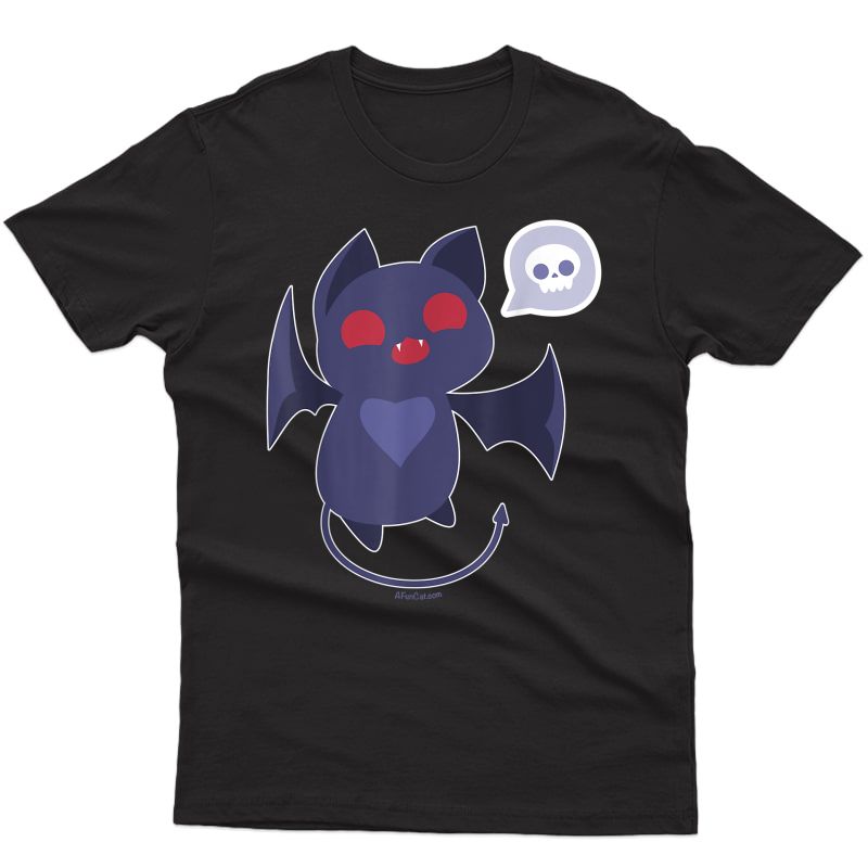 Kawaii Cat Shirt Bat Chibi Skull Devil Black Goth Halloween