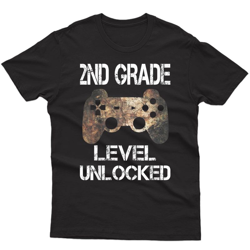  2nd Grade Level Unlocked Video Gamer Back To School T-shirt