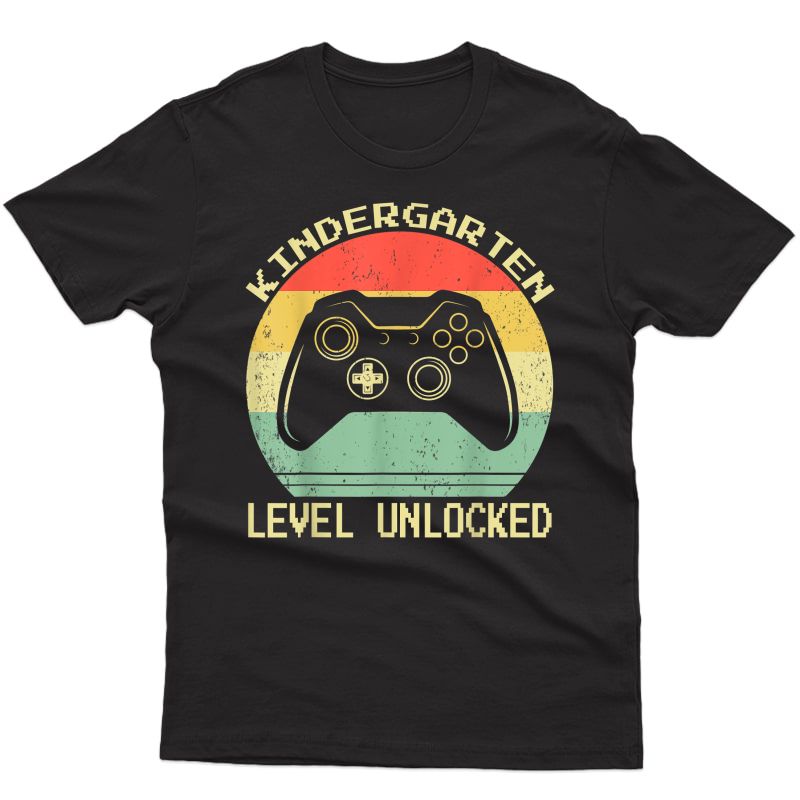 Kindergarten Level Unlocked Video Gamer Back To School T-shirt