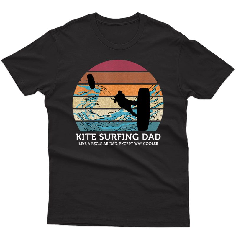 Kite Surfing Dad Vintage Sunset Beach Kite Surfing Lover T-shirt
