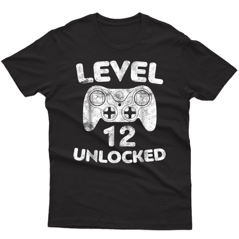 Level 12 Unlocked T-shirt 12th Video Gamer Birthday Gift