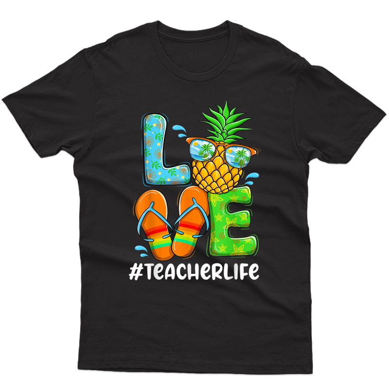 Love Tea Life Chritsmas In July Summer Pineapple T-shirt