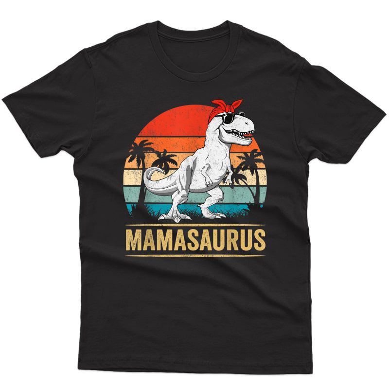 Mamasaurus T Rex Dinosaur Mama Saurus Family Matching T-shirt