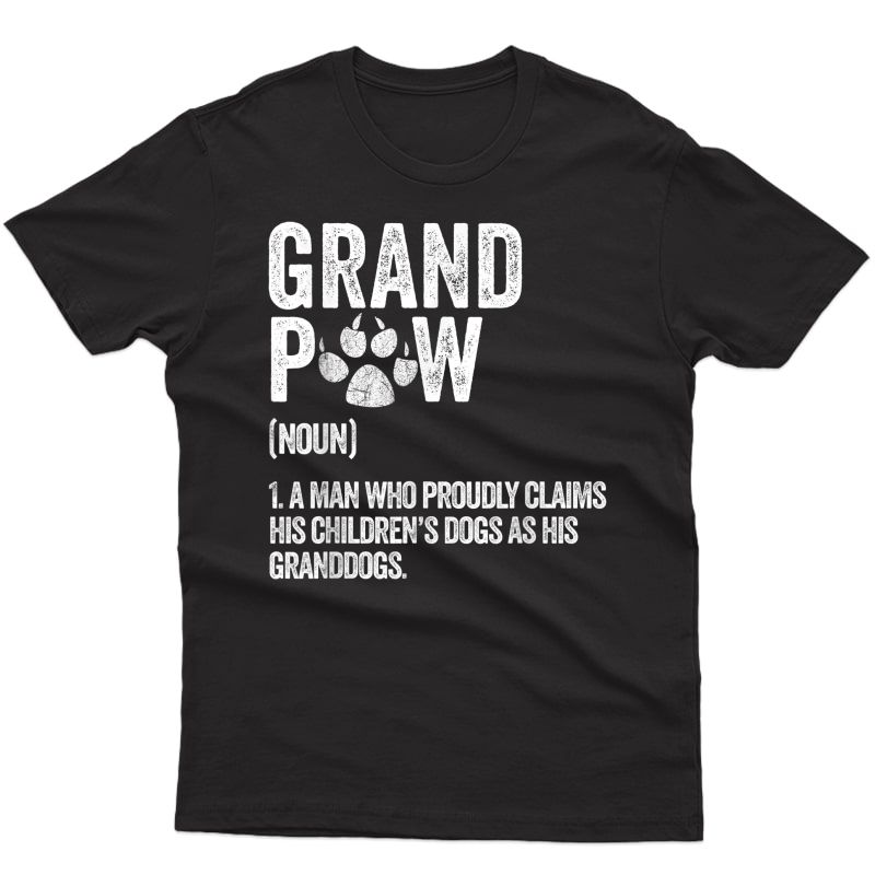 S Funny Best Dog Grandpa Ever Grandpaw Apparel Retro Grand Paw T-shirt