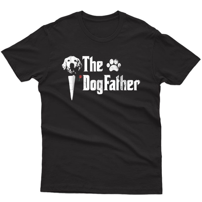 S The Dogfather Golden Retriever Dog Dad Tshirt Father's Day
