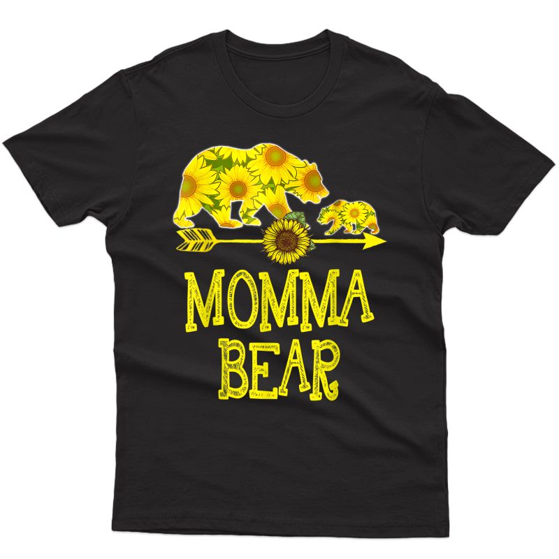 Momma Bear Sunflower Matching Family Mother Father T-shirt