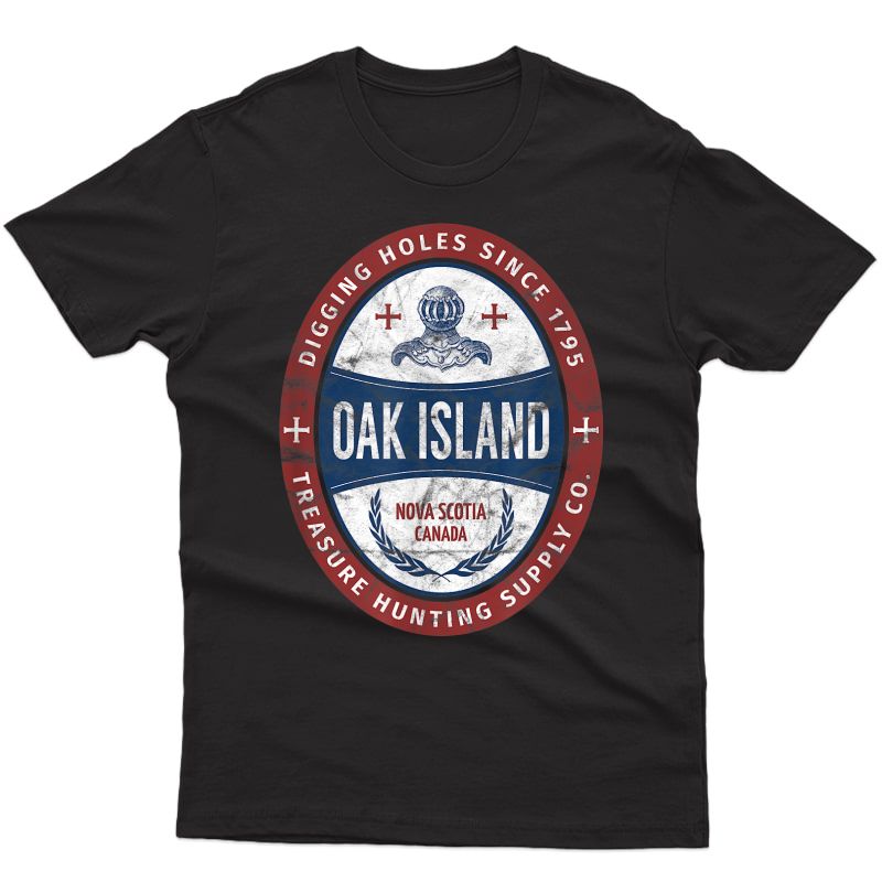 Oak Island Treasure Hunting Retro Templar Knight Treasure Gi T-shirt