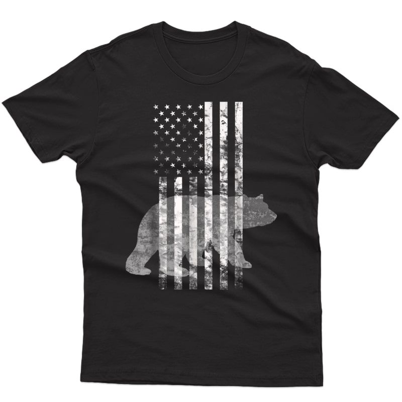Patriotic Hunting Bear American Flag T-shirt Hunters