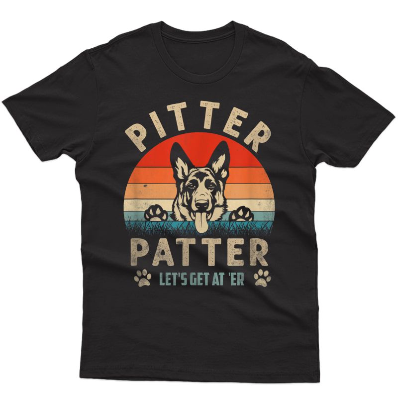 Pitter Tshirt Patter German Shepherd Dog Funny Vintage Retro T-shirt