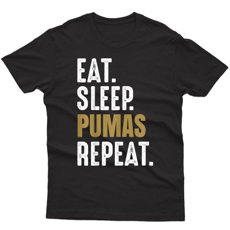 Pumas Soccer T-shirt Eat Sleep Repeat Soccer Football Mexico