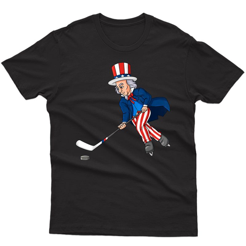 Uncle Sam Hockey 4th Of July Patriotic Teens T-shirt