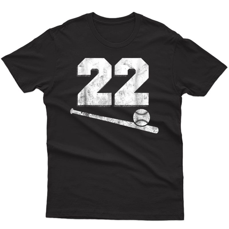 Vintage Baseball Number 22 T-shirt Player Number