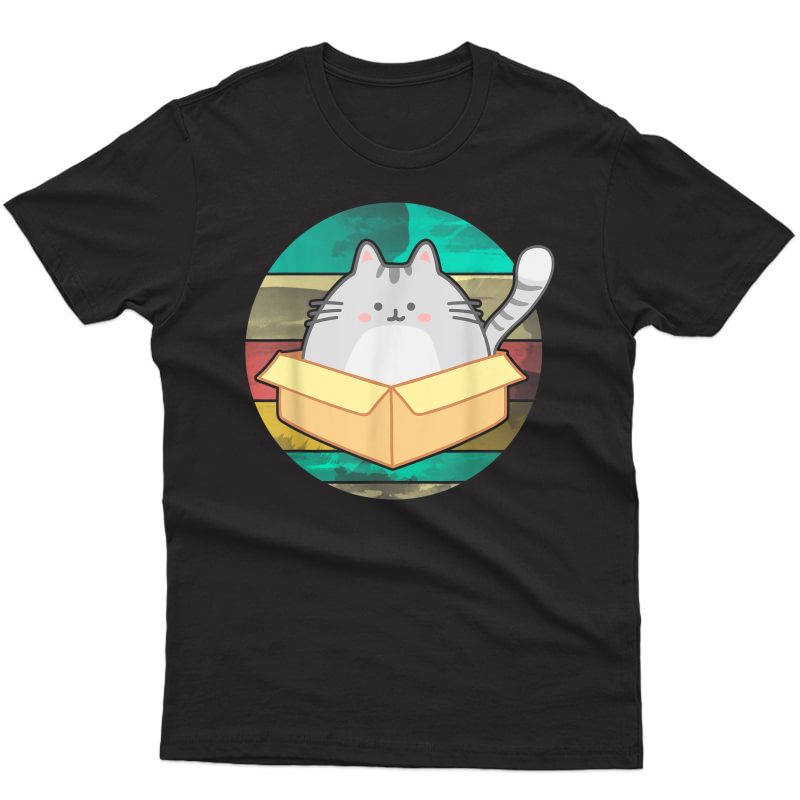 Vintage Cat In Box Retro Style | Cute Fat Cat T-shirt