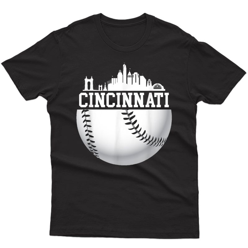 Vintage Downtown Cincinnati Shirt Baseball Retro Ohio State T-shirt