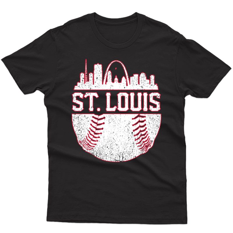 Vintage St. Louis Baseball Skyline Cardinal Retro Gift Pullover Shirts