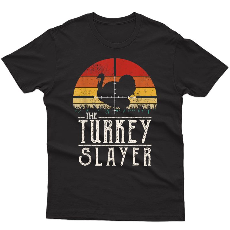 Vintage Sunset Retro Style Turkey Hunting Turkey Slayer T-shirt