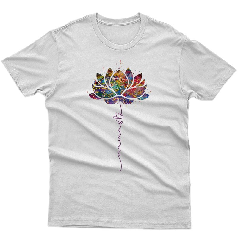  Lotus Flower Namaste Yoga Watercolor Meditation Zen Bohemian T-shirt