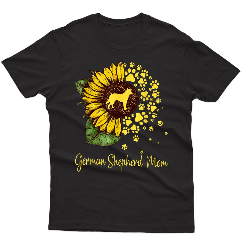  Sunflower German Shepherd Mom Dog Lover Gift T-shirt
